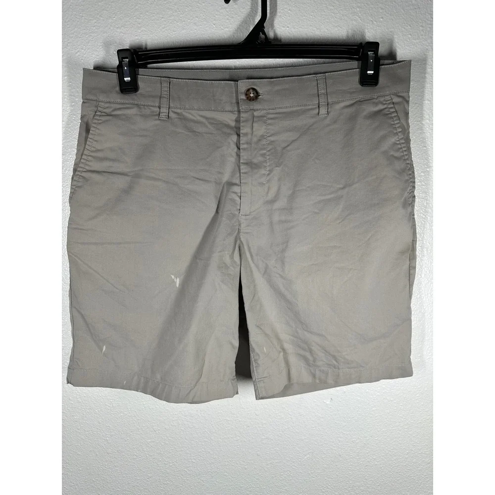 Faherty Shorts Mens 33 Gray Reserve Premium Crafted Flat Front Chino‎